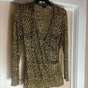Zenobia Tan Cream Wrap Blouse Fitted